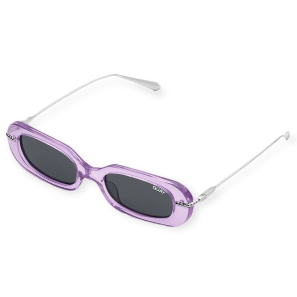 QUAY So Serious Sunglasses Milky Purple & Silver Frame Smoke Lenses Retro Y2K main image 5